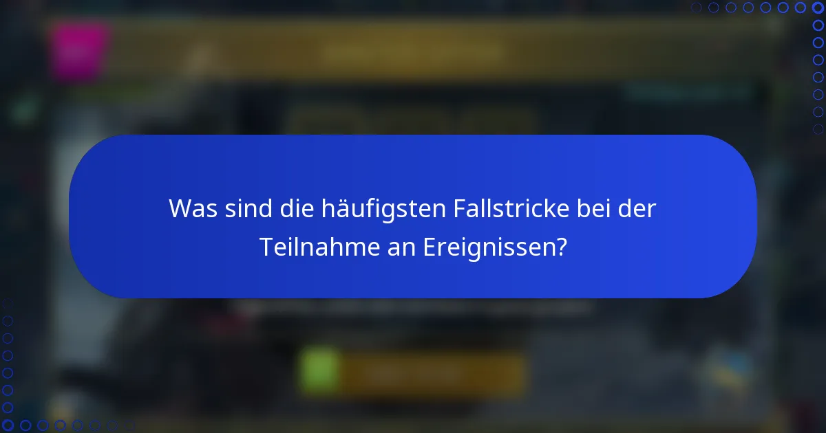 Was sind die häufigsten Fallstricke bei der Teilnahme an Ereignissen?