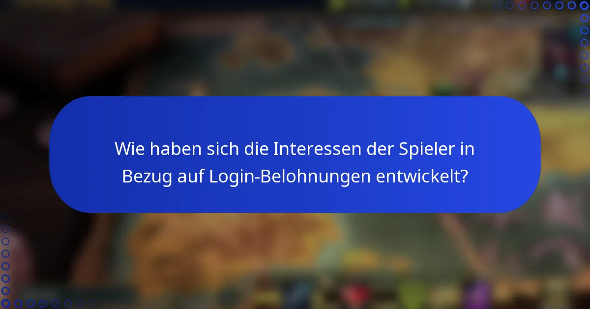 Wie haben sich die Interessen der Spieler in Bezug auf Login-Belohnungen entwickelt?