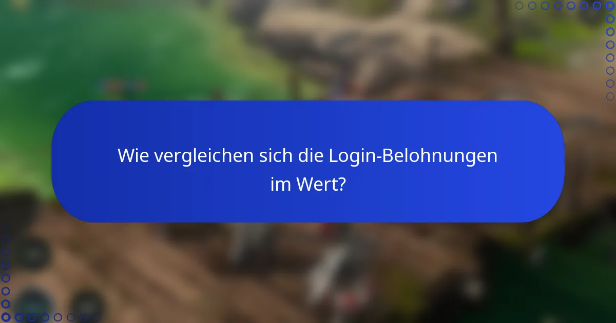 Wie vergleichen sich die Login-Belohnungen im Wert?